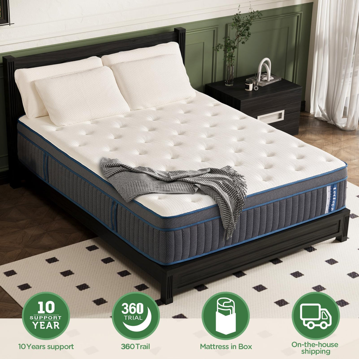 Lechepussleep King Mattress,14 Inch King Size Hybrid Mattress Medium Plush Cooling Gel Memory Foam with Individually Pocket Coils,Soft & Brethable for Pressure Relief,Balanced Support, 76"*80" Lechepussleep