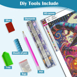 Halloween Pumpkin Moon Diamond Art Kits for Adults, 5D Winter Diamond Painting Kits for Adults Beginners,DIY Full Round Drill Diamond Dot Painting Gem Art Kits for Adult,Home Wall Decor 13.8x13.8 Inch VCLKDIY