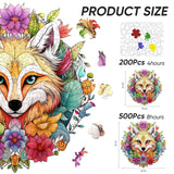 Qiuenisray Wooden Puzzles for Adults,Fox Wooden Jigsaw Puzzles 500pcs,15.7x16.5in,Royal,Unique Shape Animal Adult Puzzles,Irregular Wood Puzzles Creative Gift for Adults and Kids Family Game Qiuenisray