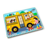 Melissa & Doug The Wheels on the Bus Sound Puzzle - School Bus Puzzle, Wooden Puzzle For Kids and Toddlers Ages 2+ Melissa & Doug