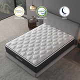 Full Size Mattress, 14 Inch Hybrid Mattress in a Box with Individual Pocket Spring, Gel Memory Foam and Euro Top, Medium Firm Feel with Motion Isolation, Pressure Relief, Edge Support, Black TEMESINE
