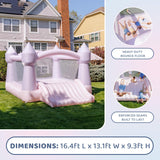 Bounceland Party Castle DayDreamer Cotton Candy Bounce House, 16.4 ft L x 13.1 ft W x 9.3 ft H, Basketball Hoop, UL Blower included, Trendy Pastel Color, Fun Slide & Bounce Area, Castle Theme for Kids Bounceland