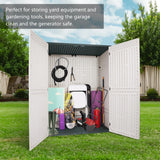 Plainsity Outdoor Storage Cabinet, 52 Cu ft Resin Storage Box for Patio Garden Yard - Weatherproof Outdoor Storage Shed for Tools Pool Supplies - Lockable Vertical Storage Shed Plainsity