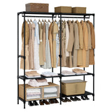 CASAMAYA Clothes Rack, Portable Closet, 54.3 Inch Large Capacity Wardrobe Closet, Clothes Storage Organizer with Shelves and 2 Hanging Rods, Easy to Assembly, Black PCT002B01 CASAMAYA