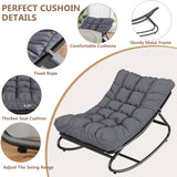Rocking Papasan Chairs, Outdoor Lounge Chairs with Comfy Cushions, Sturdy Metal Frame, Reading Chairs for Adults, Padded Seat for Patio, Garden, Nursery, Living Room GarveeLife