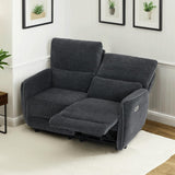 MCombo 60" Wall Hugger Power Reclining Loveseat Sofa with Adjustable Headrest, RV Recliner Loveseat with USB and Type C Charge Ports for Small Spaces 6924 (Dark Grey) MCombo