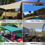 Windscreen4less 10' x 15' Sun Shade Sail Rectangle Outdoor Canopy Cover UV Block for Backyard Porch Pergola Deck Garden Patio (Brown) Windscreen4less