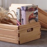 KLZLQ-XINCHEN 1 Pack Wooden Storage Bin of 16"x12"x6.25".Durable Open Solid Wood Box w/Handles.Farmhouse Container Shelf Baskets. Multipurpose Home Décor Organizer Crates for Display,Pantry,Book,CD KLZLQ-XINCHEN