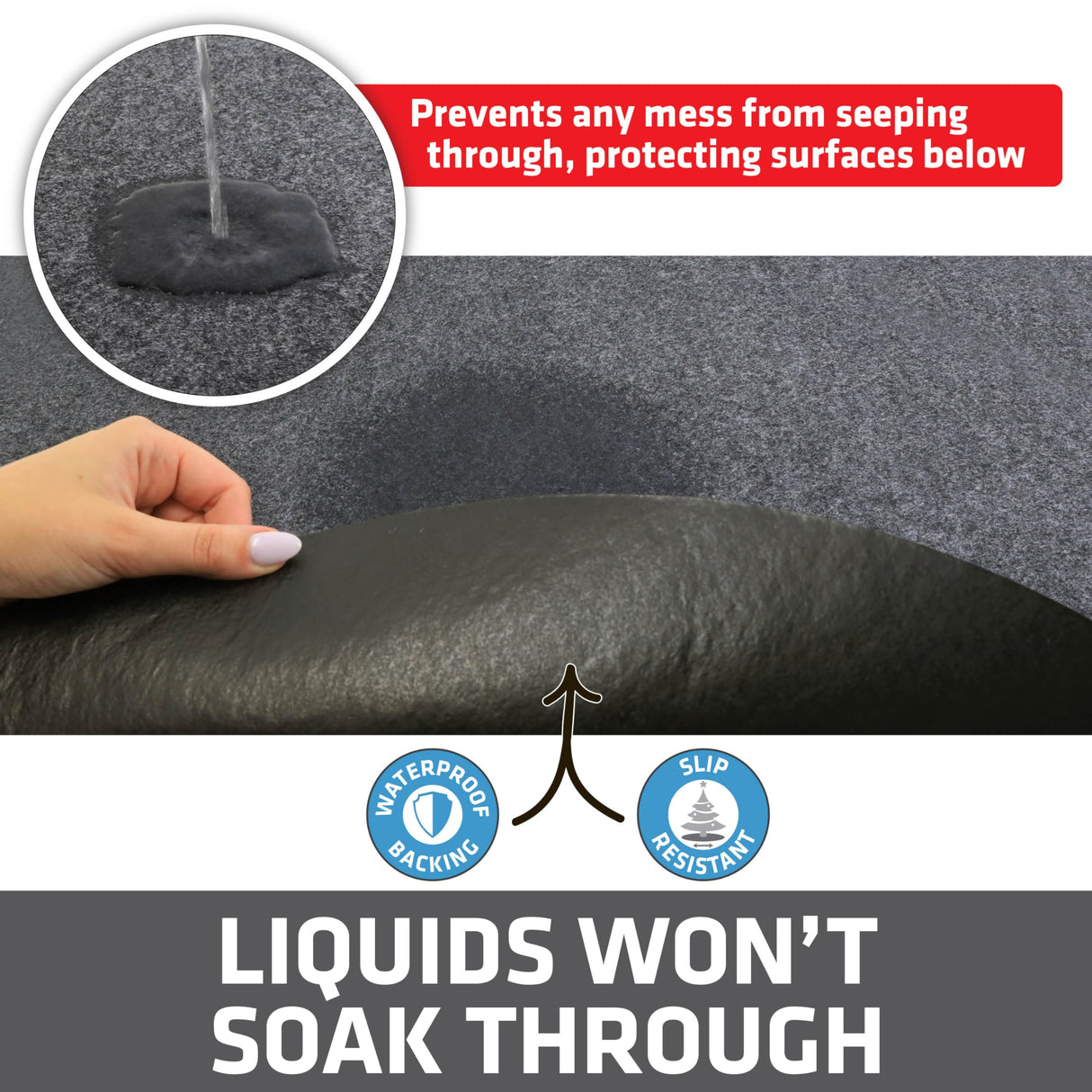 Drymate Christmas Tree Stand Mat (28”), Protects Floors from Spills and Scratches, Absorbent, Waterproof, Machine Washable, Durable, (Made in The USA)(Charcoal) Drymate