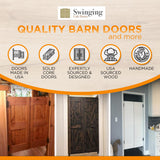 Swinging Cafe Doors Unprimed Barn Doors, 3/4" Thick Saloon Door Swing, British Brace, Satin Chrome Finish, Unfinished Solid Door with Strong Door Joints, Pre-Sanded Wood Door, (36"x42") Swinging Cafe Doors