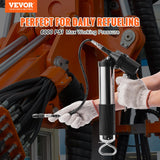VEVOR Grease Gun, 6000PSI Air Operated Grease Gun, Heavy Duty Pneumatic Grease Gun with 14 oz Load, 18.5 Inch Flexible Hose, 1 Flat Coupler, 1 Pointed and Locking Clamp Coupler, 1 Bent Metal Pipe VEVOR