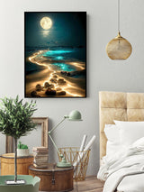 KINPLUB Moonlight Beach Diamond Painting Kits for Adults, 5D Seaside Moon Diamond Art Kits for Beginners, DIY Full Drill Paint with Diamond, Home Wall Decor 12 x 16 Inch KINPLUB