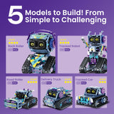 Sillbird Robot Building Kit with Remote Control STEM Gifts for Kids Boys Ages 8-12, Coding Robotic Technic Creative Toys for Birthday - Build 5in1 Model with 433 Pieces Sillbird
