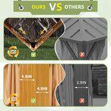 EROMMY 12' x 18' Gazebo, Wooden Finish Coated Aluminum Frame Canopy with Double Galvanized Steel Hardtop Roof, Outdoor Permanent Metal Pavilion with Curtains and Nettings for Patio, Backyard and Deck EROMMY