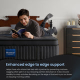 Glaxicor Queen Mattress, 14 Inch Gel Memory Foam Hybrid Mattress with Moisture-Wicking Cover, Fiberglass Free, No Motion Isolation & Responsive Support, Luxury Queen Mattresses Glaxicor