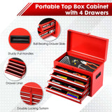 Dawmilon 5-Drawer Rolling Tool Chest, 2-in-1 Tool Box Organizer with Lockable Wheels, Sliding Drawers, and Detachable Top, Garage Workshop Tool Storage Cabinet, Red Dawmilon