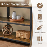 Yaheetech TV Stand for 65 Inch TV, Farmhouse Entertainment Center for Living Room, 55 Inch TV Media Console Table, Bedroom Shelves, Rustic Brown Yaheetech