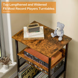 Huxitocan 4-Tier Record Player Stand with Storage for 100 Vinyl Records and 40 CDs, Turntables Holder for Living Room, Bedroom, Office Huxitocan