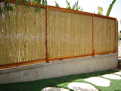 Backyard X-Scapes Natural Bamboo Fencing Decorative Rolled Fence Panel 1 in D x 6 ft H x 8 ft L