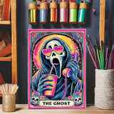 DIYDECORFUN Halloween Ghost Diamond Art Painting Kits for Adults Beginner The Ghost Diamond Art On Canvas,DIY 5D Full Round Drills Skull Painting with Diamonds Gem Art Crafts for Home Decor 12x16 in DIYDECORFUN