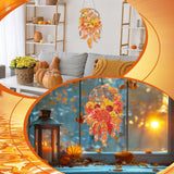 Saillong 2 Pcs Fall Thanksgiving Diamond Art Hanging Kits for Adults DIY Thanksgiving Diamond Painting Suncatcher Fall Pumpkin Dream Catcher Hanging Decor Autumn Wind Chime Decor for Home Wall Window Saillong
