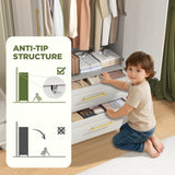 Maupvit Wardrobe Closet, Modern Armoire Wardrobe Closet with 2 Drawers and Arched Doors, 73" Tall Wooden Bedroom Armoires with Shelves and Hanging Rod, White Maupvit