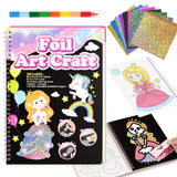3 otters Foil Art Fun, Princess Arts and Crafts for Kids DIY Creative Travel Toy Birthday Gifts for Girls 4 5 6 7 8 3 otters