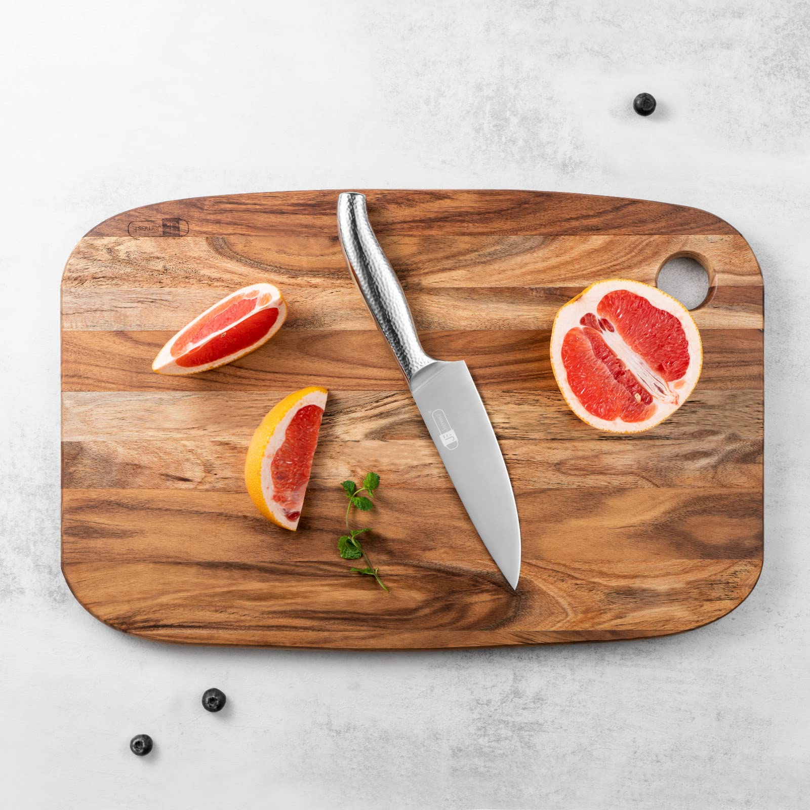 Acacia Wooden Cutting Board,JF JAMES.F Heavy Duty Wood Chopping Boards with Hang Hole, Thick Reversible Cutting Boards Serving Tray for Kitchen, Meat - WoodArtSupply