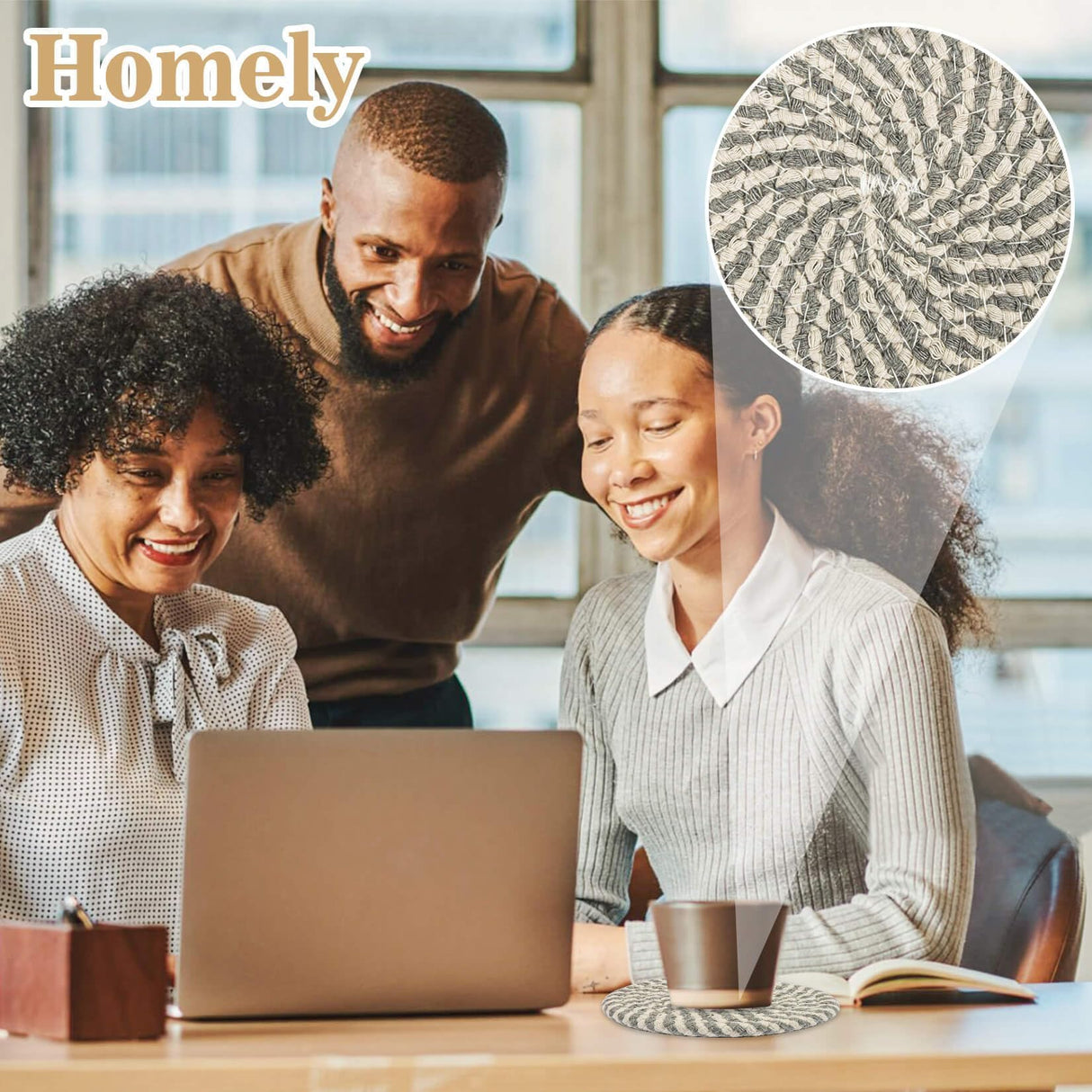 Woven Cotton Drink Coasters - MAQIHAN 8 PCS Woven Coasters for Drinks Hand Round Boho Coasters Fabric Coasters Drink Coasters Absorbent Coffee Coasters for Home Decor Farmhouse Drink Desk Coaster MAQIHAN