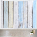 Loccor 5x4ft Blue Yellow Shiplap Wood Tapestry Wall Hanging Soft Fabric Backdrop Farmhouse Abstract Large Wall Art for Bedroom Living Room College Dorm Photography Photo Booth Home Decoration Loccor