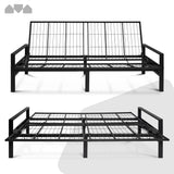 Milliard Metal Futon Frame – Space-Saving Modern Futon Frame Full Size - 2 in 1 Design Perfect for Modern Living Spaces (Black) Milliard