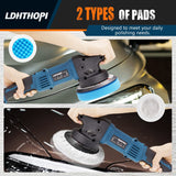 LDHTHOPI Dual Action Polisher, 980W 5/6 Inch Random Orbital Buffer Polisher for Car Detailing, 2800-5800RMP, 6 Variable Speed Buffer Polisher with 8 Detachable Pads LDHTHOPI