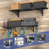 Jusgym 2-Pack 1x4ft Heavy Duty Garage Shelving, 1' x 4' Garage Wall Shelving Wall Mounted (2pack-1x4ft) Jusgym