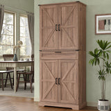 FUSOU 72'' Kitchen Storage Pantry Cabinet, Tall Storage Cabinet with 8 Door Shelves, 2 Cabinets and 1 Drawer, Freestanding Cupboard for Kitchen, Dining Room, Bathroom, Laundry, Living Room, Espresso FUSOU