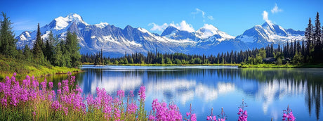 Bimkole Large Diamond Art Kits for Adults Lake, Full Drill 5D DIY Rhinestone Embroidery Set Paint with Diamonds Art Landscape by Number Kits Cross Stitch Home Wall Craft Decoration 31.5x11.81 Inch Bimkole