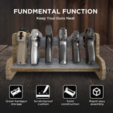 DINGDOON Pure Wood Made Pistol Rack, Handgun Rack for Gun Cabinet Storage, Gun Safe Organizer Accessories, 6 Gun Holder with Carpeted Surface DINGDOON