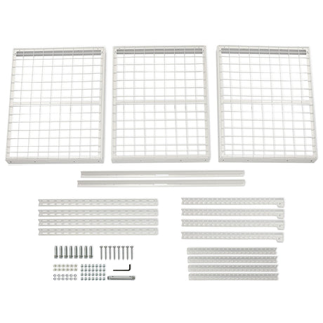 Kojem 3x6 Overhead Garage Storage Rack Adjustable Ceiling Garage Organization Shelf Ceiling Mounted Storage Racks White Kojem