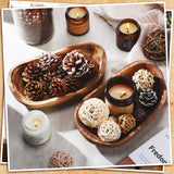 2 Pcs Wooden Dough Bowls for Decor Oblong Decorative Bowl Home Decor Fruit Vessel for Kitchen Counter Rustic Carved Serving Container Long Wooden Bread Tray for Dining Room Table(10 x 6 x 2 Inch) Unittype