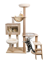 CASSAIO Cat Tree for Indoor Cats Modern Cat Tree Wood Cat Tower with Large Space Capsule Cat Condo with Sisal Scratching Post and Funny Toy Cat Furniture Activity Center 55.5 inch CASSAIO