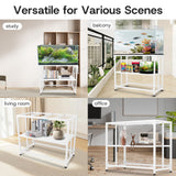 MEWSDEN Fish Tank Stand - 40 Gallon Heavy Duty Metal Aquarium Stand, Reptile & Turtle Breeder Tank Combo (White, 36.5"x18.5"x29.5") MEWSDEN