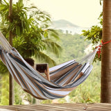 ROOITY Double Hammock Brazilian Hammocks with Portable Carrying Bag,Soft Woven Fabric, Up to 450 Lbs Hanging for Patio,Trees,Garden,Backyard,Porch,Outdoor and Indoor XXX-Large Brown&Grey Stripe ROOITY
