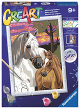 Ravensburger Sunset Horses Paint by Numbers Kit for Kids - 20052 - Painting Arts and Crafts for Ages 9 and Up Ravensburger