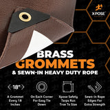 20' x 40' Brown/White Ultra Heavy Duty Tarp - 20 Mil Tarps Heavy Duty Waterproof 20x40 - Extra Large Outdoor Tarp, Waterproof Tarp Cover for Rain Camping, Tent Tarp, UV Protection, Reinforced Corners Xpose Safety