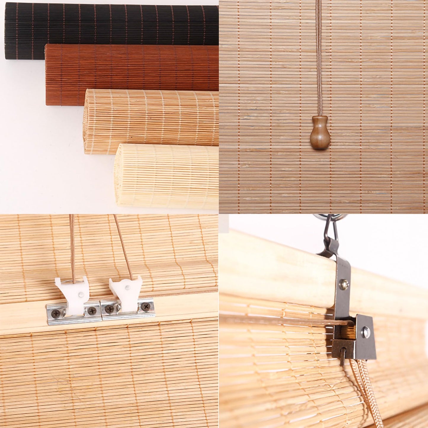 Custom Handmade Bamboo Blinds and Shades for Indoor and Outdoor Use - A+ Carbonized Colour