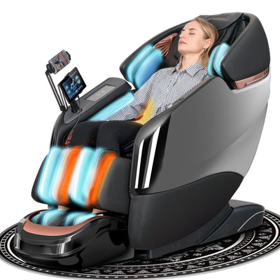 KTENTITO Massage Chair Full Body, 2025 Zero Gravity SL-Track Shiatsu Massage Chairs Recliner with AI Voice, LED Backlight Remote Control, Waist & Calf Heating, Phone Joystick and Holder, G6 Black