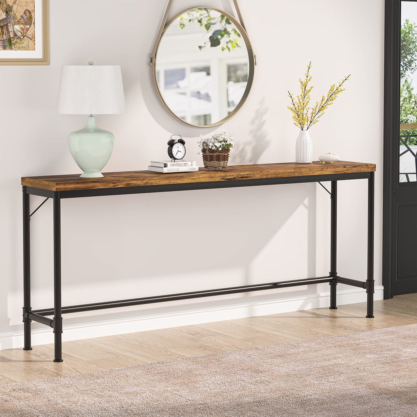 Tribesigns 70.9 Inch Rustic Industrial Console Table - Versatile Sofa & Entryway Table