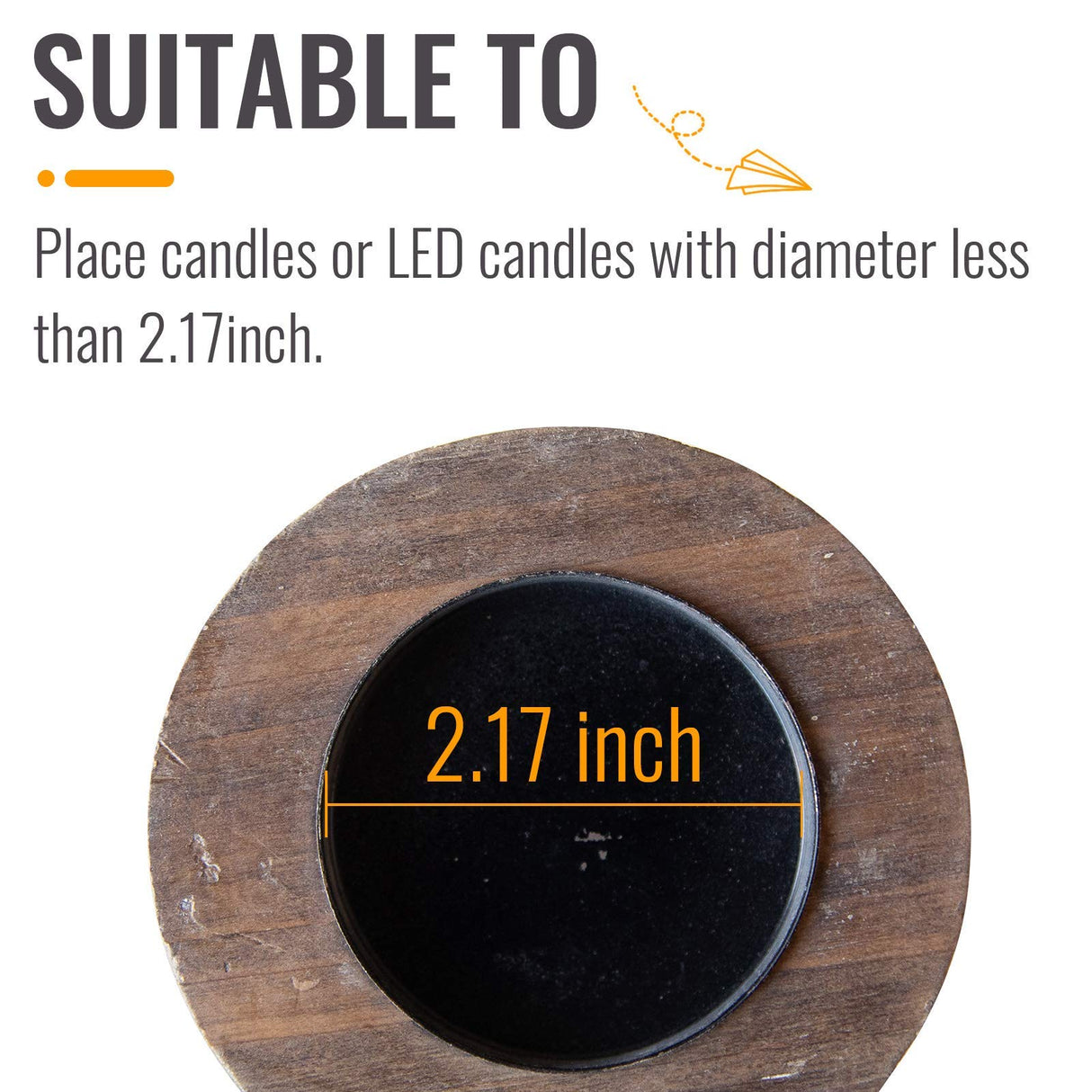 Wooden Black Candle Holder, Decorative Candle Holders for Table, Rustic Pillar Candle Holder, Table Centerpieces for Dining Room, Shabby Chic Candlestick, Home Decor (3.9" x 3.9" x 7.1") SOFE