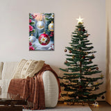 JOOZ Paint by Numbers Kit for Adults Framed Christmas Ball Paint by Number with Easel Christmas Tree Adult Paint by Number Kits Framed DIY Oil Painting Kits for Gift Home Wall Decor 8x12 Inch JOOZ