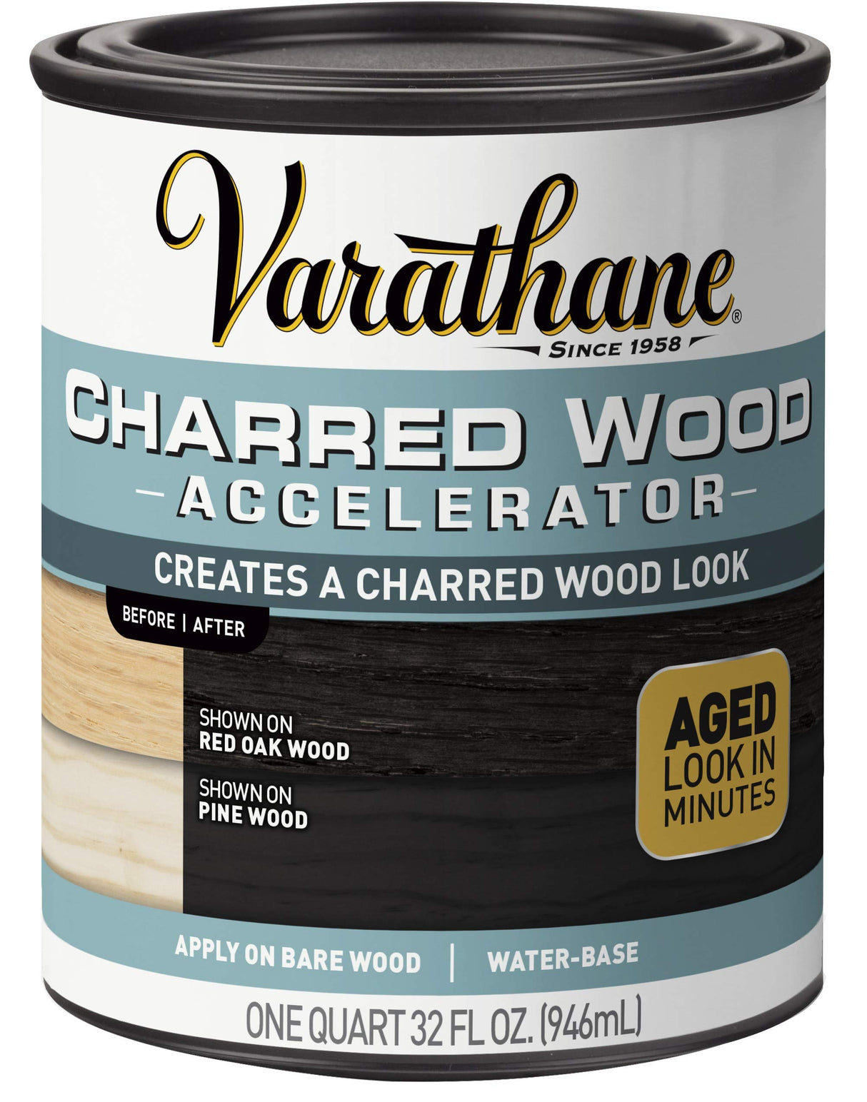 Varathane 347105 Charred Wood Accelerator, Quart, Black Varathane