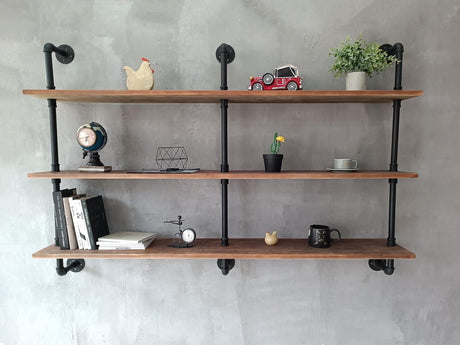 HDDFER Floating Shelves for Wall Bookshelf Industrial Pipe Shelving Shelves Natural Wood Planks 60 inch Rustic Wall Shelves Hanging Bookshelves Farmhouse Kitchen Shelving HDDFER